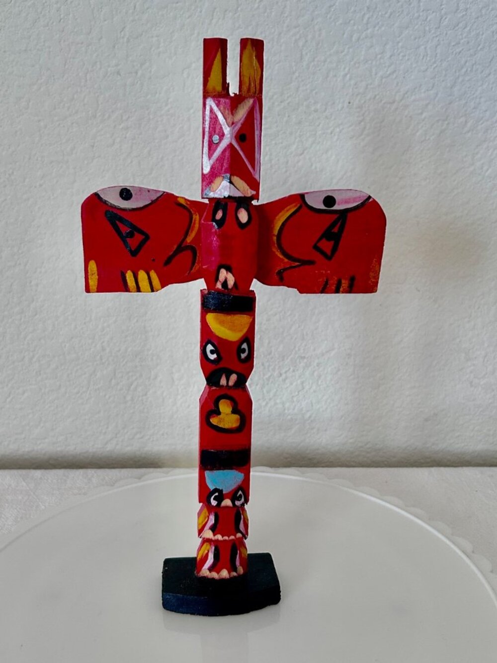 Wooden Hand-Painted Souvenir Totem Pole